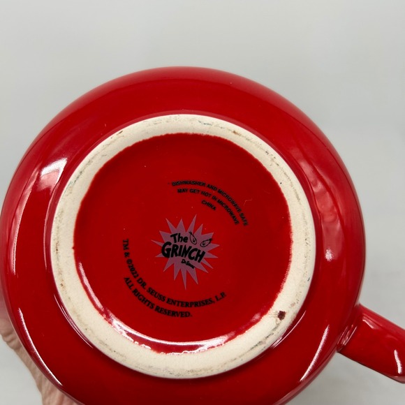 The Grinch Over-Sized Coffee/ Soup Mug~Red‎ 4.5" W 3.5" Tall - Picture 3 of 3